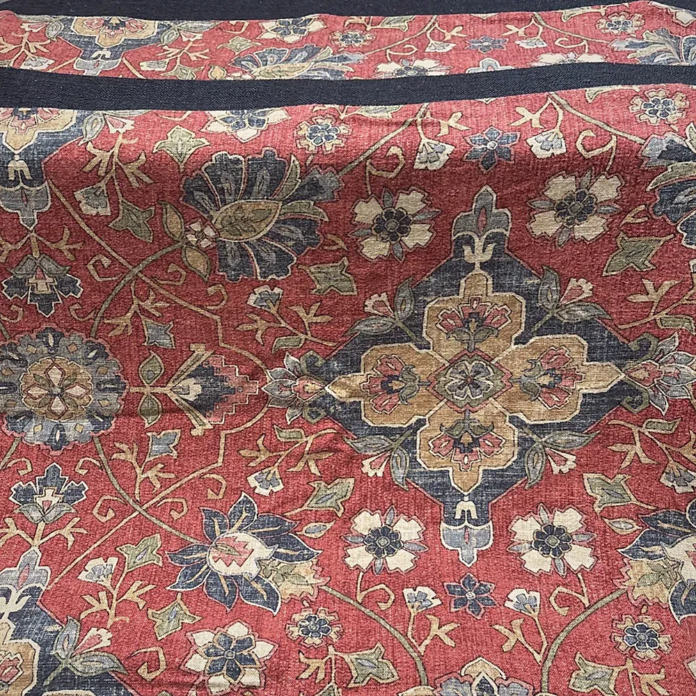 HiEnd Accents 2 Pillow Shams 21” By 27” Zippered Red Blue Linen Viscose Heavy