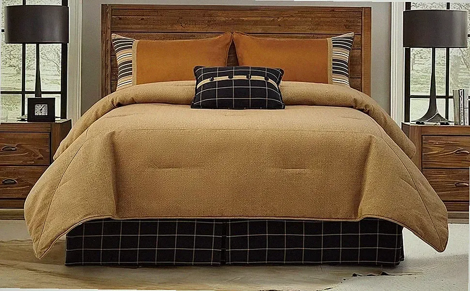 HiEnd Accents ASBURY Luxury Bedding 5 Piece Comforter Set Super Queen New in Bag