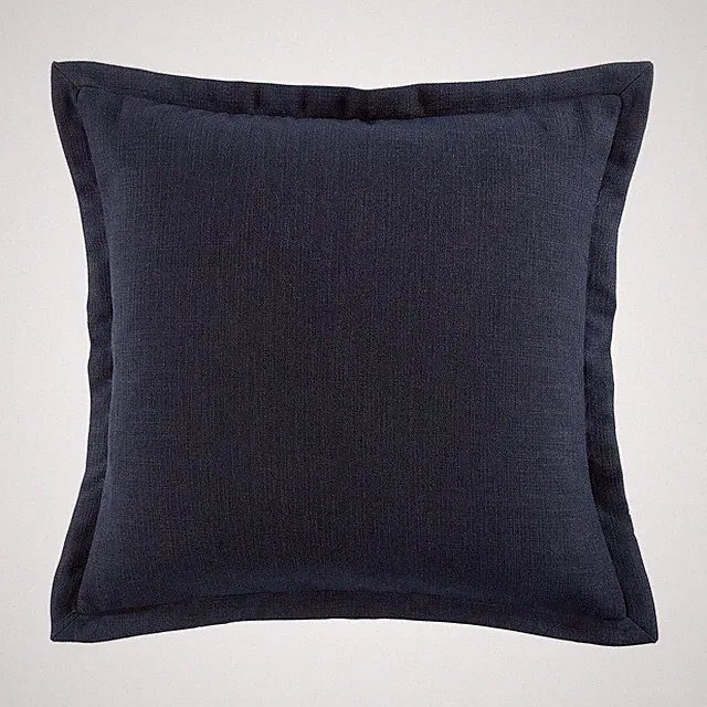 HiEnd Accents Camden Nubby Weave Euro Sham Pillow Cover, 27x27 inch, Navy Solid