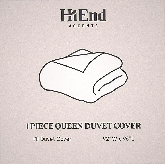 HiEnd Accents Hollywood Queen Duvet Cover, White Cream Striped Bedding, Classic