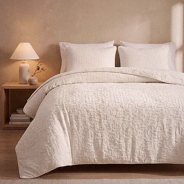 HiEnd Accents Porto Matelassé Textured 3 Piece Duvet Cover Set - Sz Full/Queen
