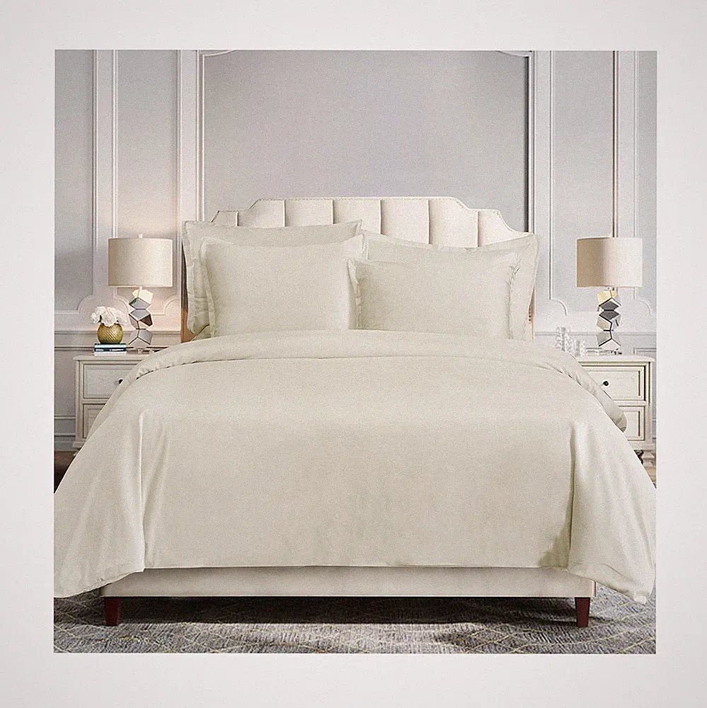 HiEnd Accents Simone 3 Piece King Duvet Cover Set, Cream Velvet Bedding Set,...