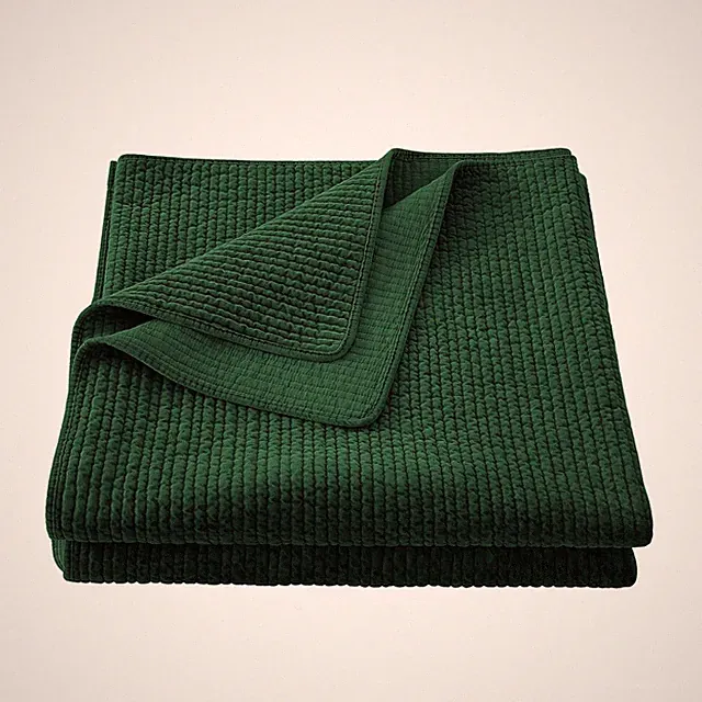HiEnd Accents Stonewashed Cotton Velvet Quilt, King Size, Emerald Green Solid...