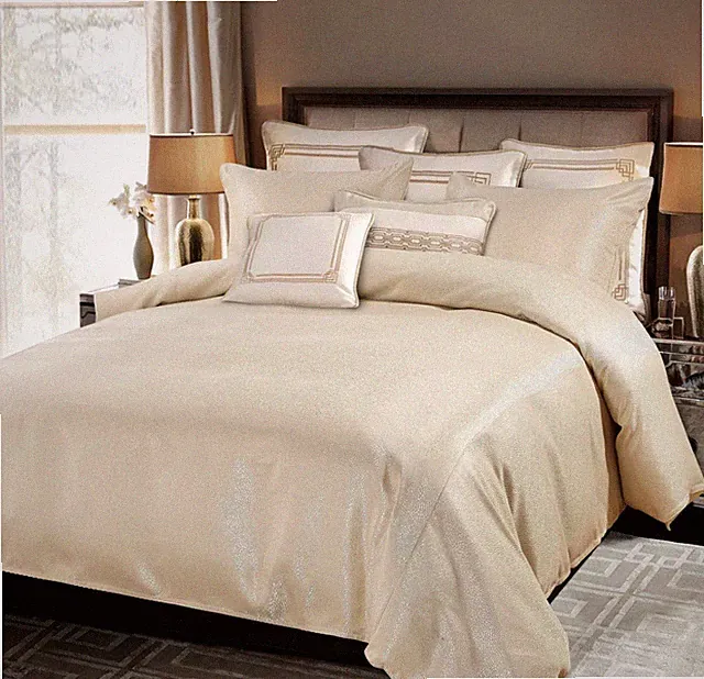 HiEnd Accents Super Queen Gold Marilyn Modern Bubble 3 Piece Duvet Cover Set