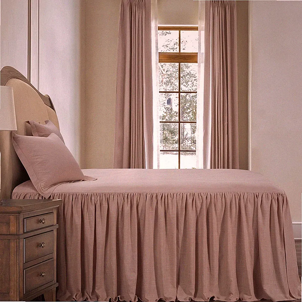 Luxurious! HiEnd Accents Luna Super Queen Bedspread Set Blush Pink Shabby Chic