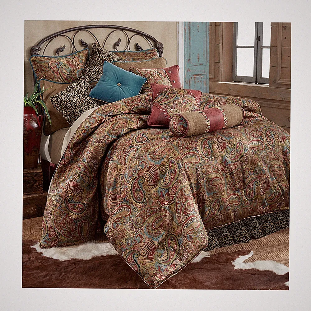 Paseo Road by HiEnd Accents | San Angelo 4 Piece Comforter Set, Full, Paisley...
