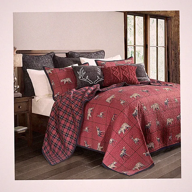 Paseo Road by HiEnd Accents | Woodland 3 Piece Quilt Set with Pillow Shams, S...