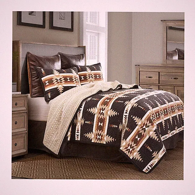 Paseo Road by HiEnd Accents | Yosemite Western Bedding 3 Piece Quilt Set with...