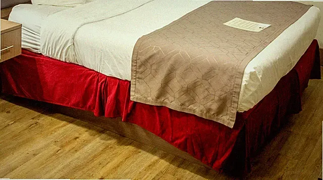 Used Bed Skirts King and Queen, 15" Drop, red